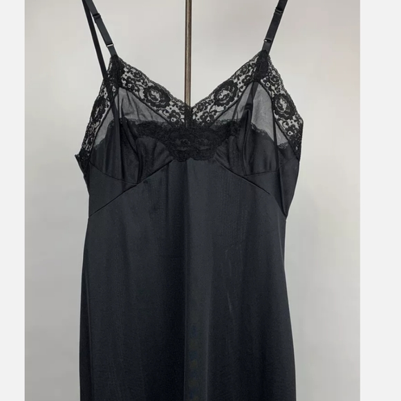Vintage Black Nylon & Lace Slip Nightie-Lorraine - Picture 1 of 10